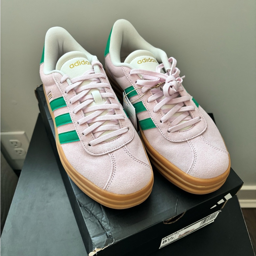 Women’s- Adidas VL Court Bold sneaker in “Dusty Lilac and Green”